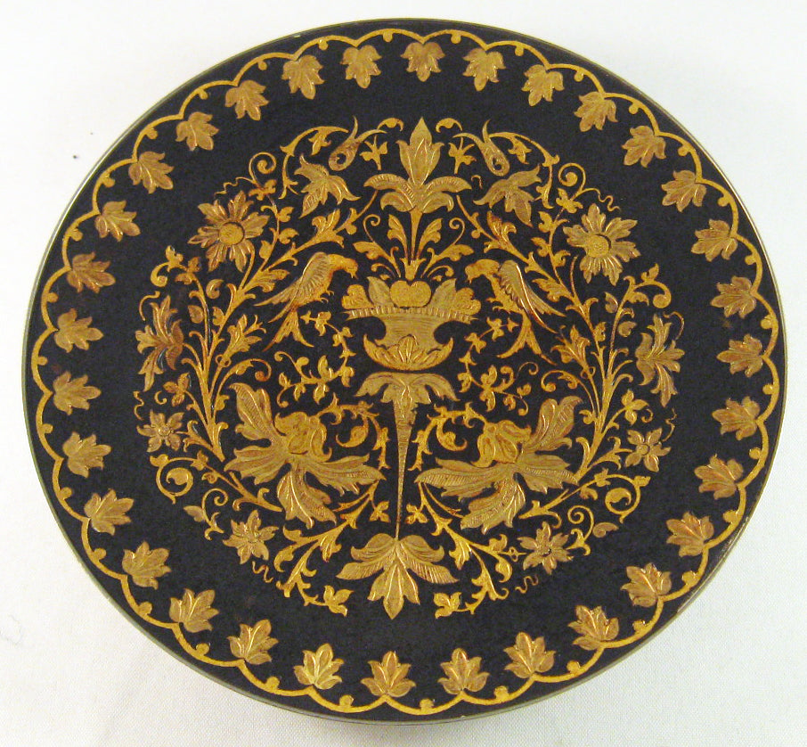 Damascene 12.5 cm (4.75") Collectible Decorative Footed Plate
