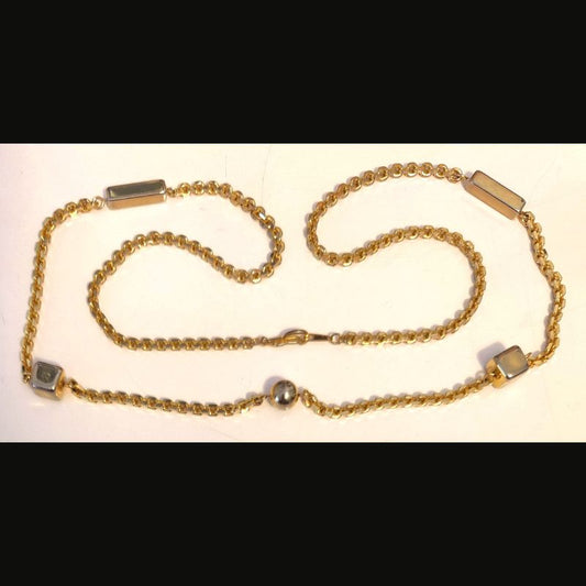 24" Heavily Gold-Plated  w/Geometric Shapes Chain