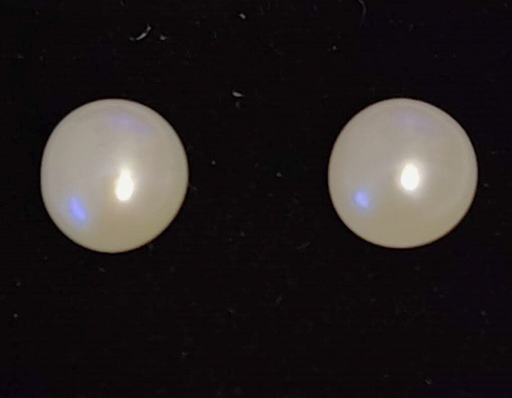 Cultured 7mm White Pearl Pierced Earrings w/Sterling Silver Post