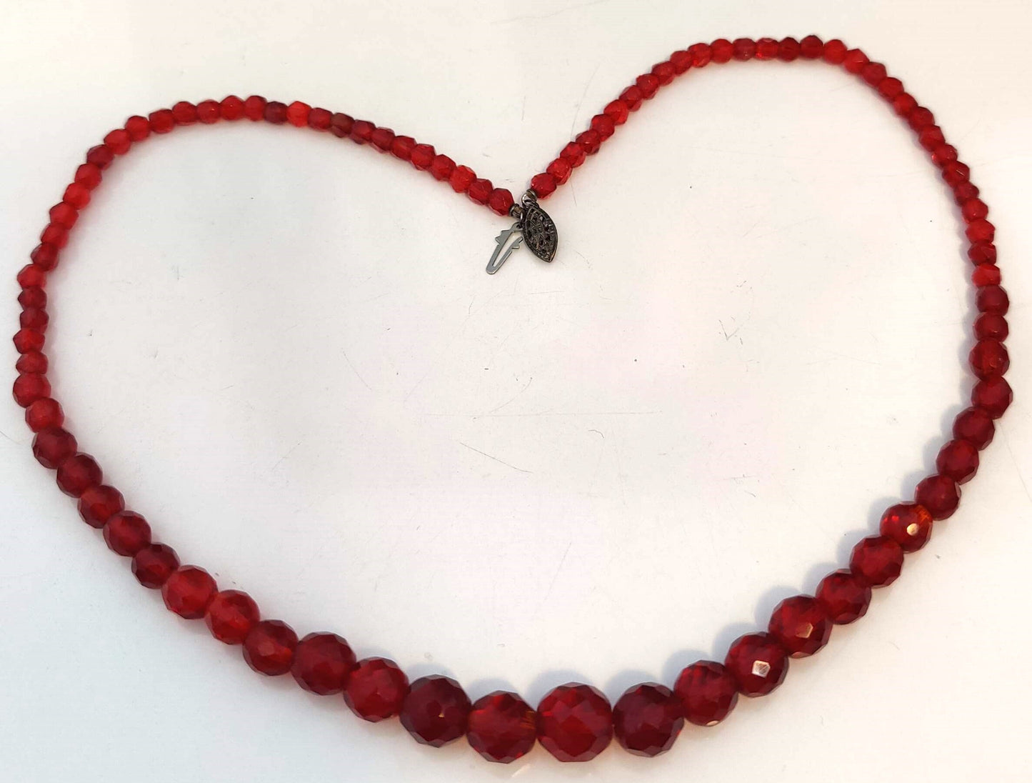 Beautiful Vintage Red-Glass Beaded Necklace